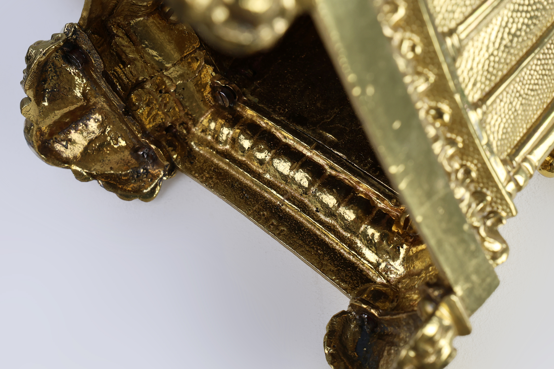 Neo‑Gothic Copper Church Candleholder Stamped &ldquo;LL A Paris&rdquo;, France ca. 1880thumbnail